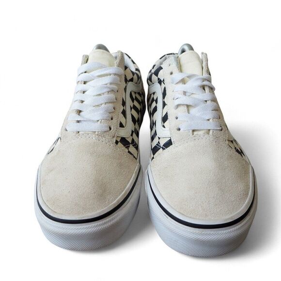 Vans Old Skool Checkerboard Skate Shoes Black / Cream Women's 9.5 - Picture 3 of 11